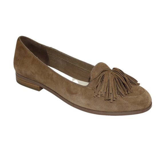 Anne Klein Darcey Women’s 8 Brown Suede Tassel Loafers Flats Classic Chic - Picture 1 of 5